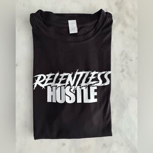 Relentless Hustle Black Short Sleeve Performance Running Tee Jersey Shirt